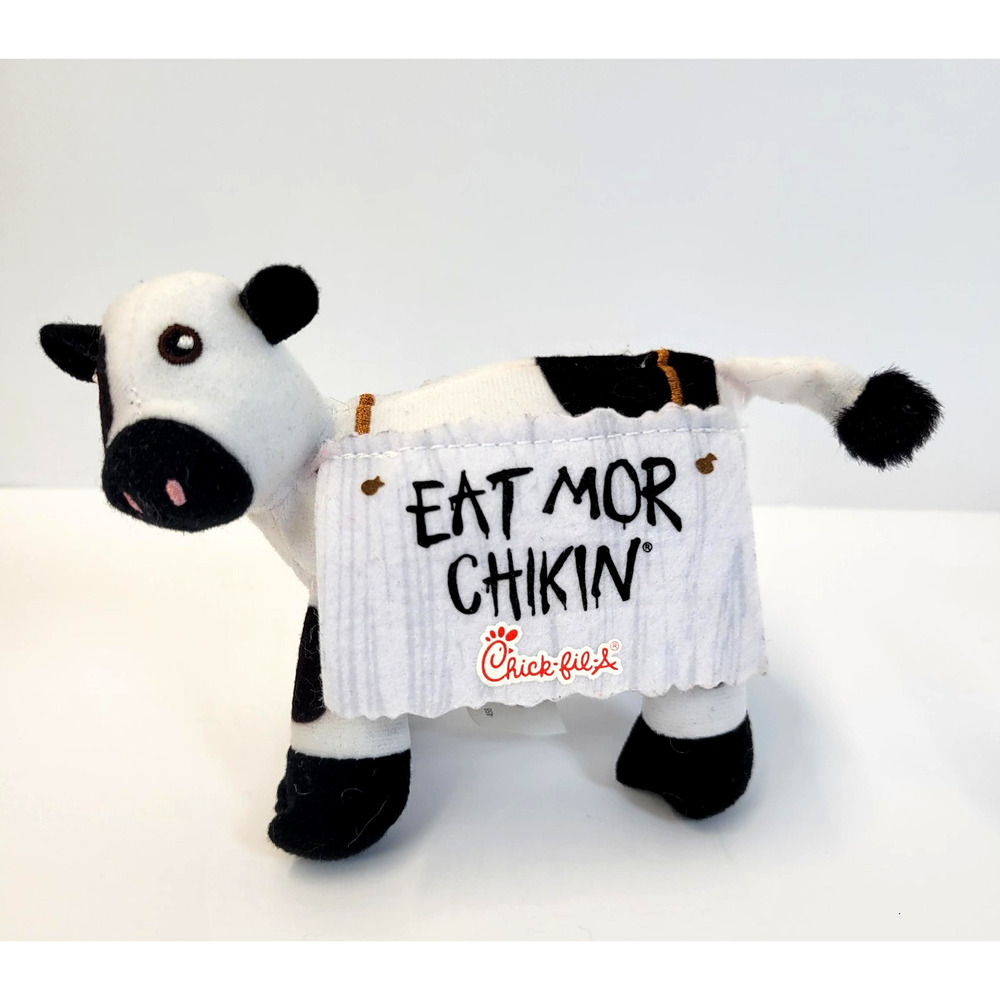 Chick-fil-A Eat Mor Chikin Cow Plush White‎ Black Stuffed Animal Toy 2014 Mascot